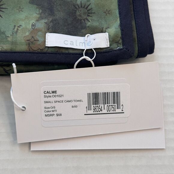 Calme Gym Towel with Bag Space Camo Star Sun Moon Boho Workout Sweat 20 x 39 NEW - Picture 2 of 6